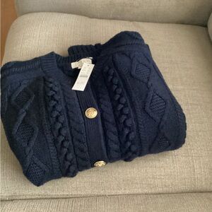 J. Crew Navy Cable Knit Cardigan